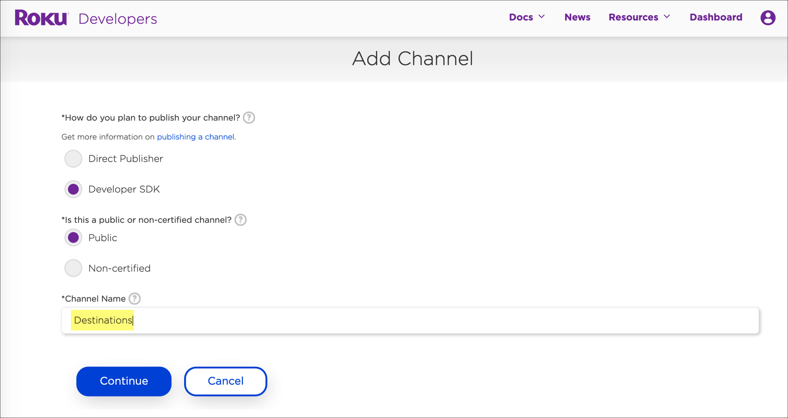Öffentlicher Channel